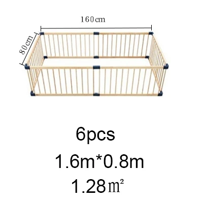 80*61 см цельный деревянный детский игровой забор ограждение для детской безопасности двери деревянные ворота безопасности для детей детские манежи из твердой древесины - Цвет: 6pcs