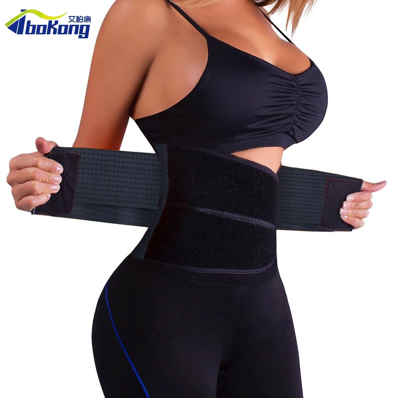 

Aibokang PRESALE WOMEN MEN SPORTS WAIST TRAINER TRAINING POWER BELT AHSPER ADJUSTABLE FITNESS WAIST SUPPORT ORANGE S-XXL