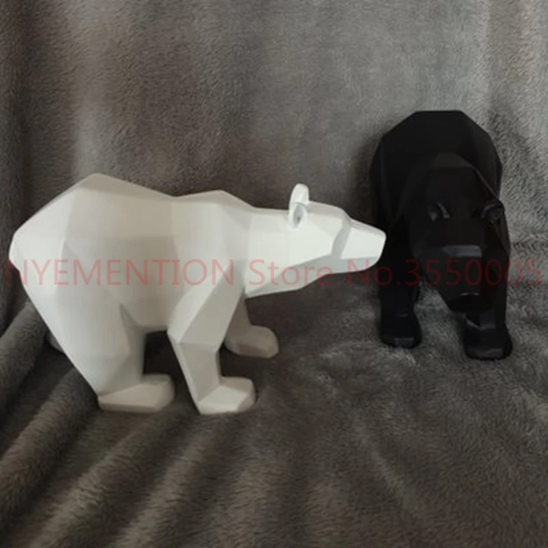 

Panther Sculpture Geometric Resin Leopard Statue Wildlife Decor Gift Craft Ornament Accessories Furnishing Bear statues 1pcs