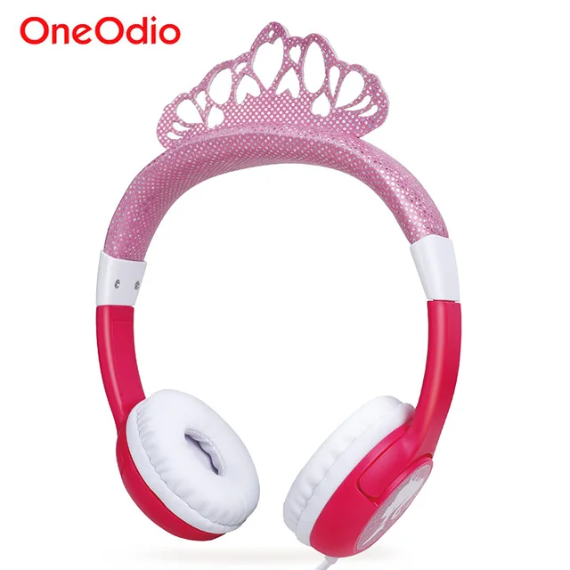 Oneodio Cute Cartoon Frozen Headband Headset Bling Princess Crown Kids