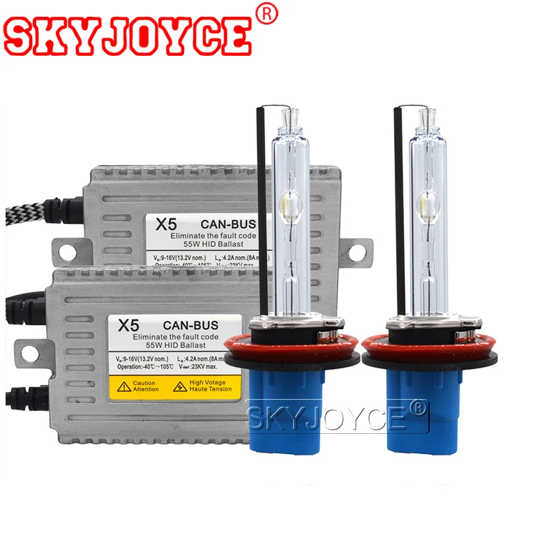 SKYJOYCE 55 Вт DLT Canbus HID балласт комплект AC 12 В без ошибок 5500K Xenon D2H 9012 H1 H11 HB3 HB4 H7|Лампы для