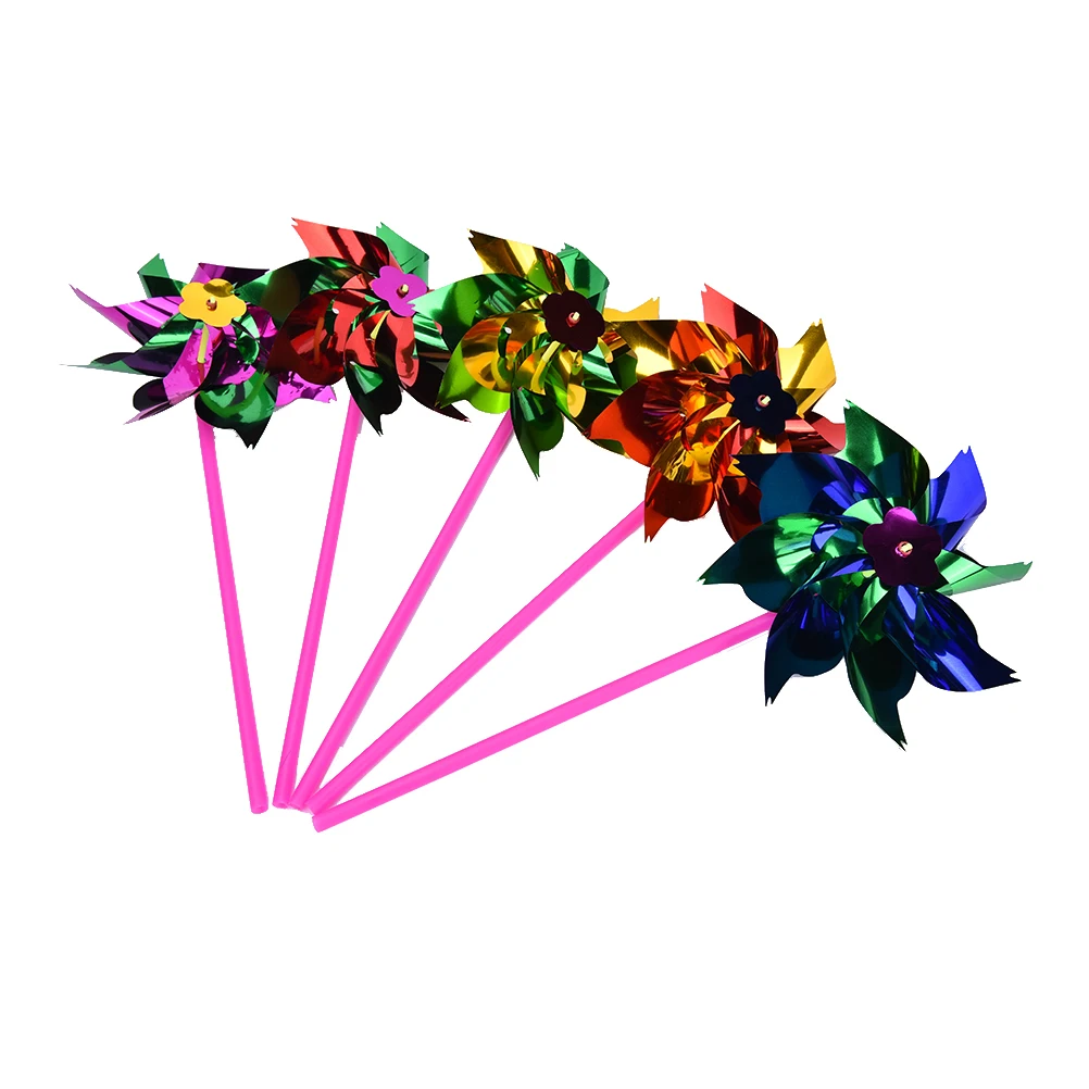 5Pcs/lot Random Colors Plastic Windmill Pinwheel Wind Spinner Kids Toy Garden Lawn Party Decor Toy Gift For Boys Girls Baby