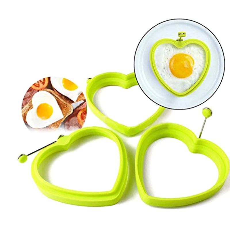 Heart shape Silicone Egg Ring Mold Egg Omelette Shaper Colorful Non-Stick Egg Tools Silicone Mold for Eggs Pancakes Cooking Tool (3)