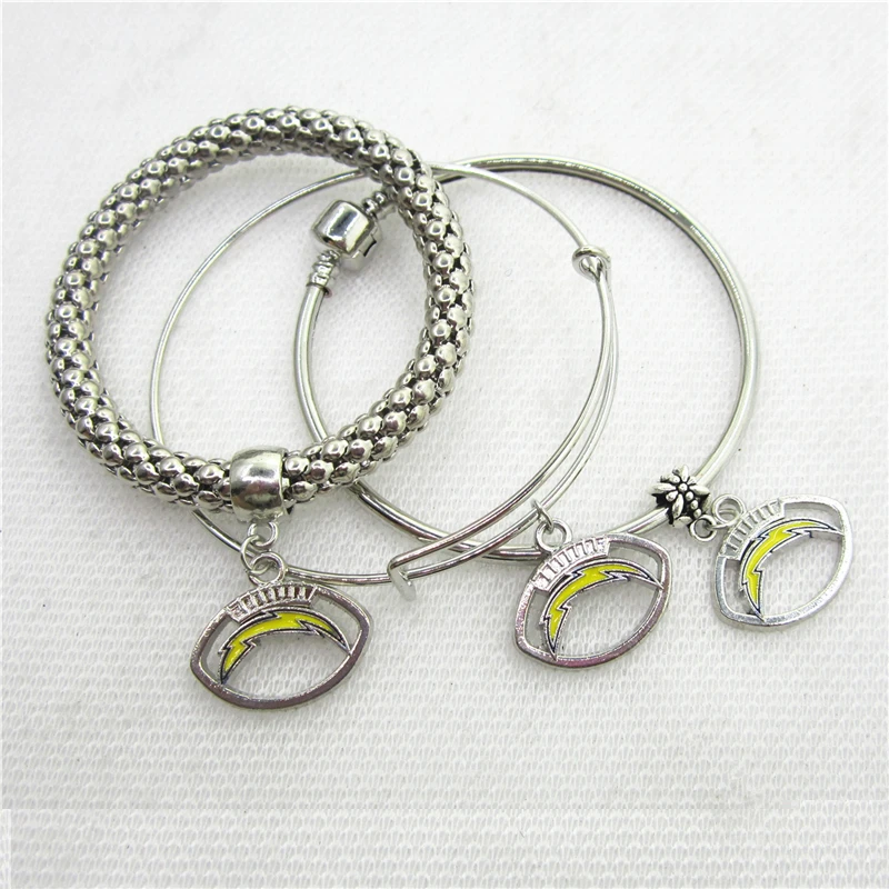 6pcs Football Sports Chargers Bracelets Macroporous beads European Bracelet&ampBangles adjust Bangles Jewelry charms | Украшения и