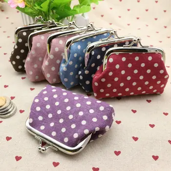 

Cute Women Ladies Small Mini Coin Purse Dots Print Hasp Wallet Holder Girls Handbag Bag