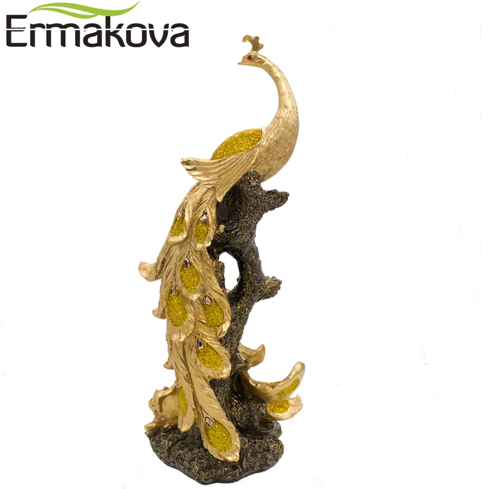 ERMAKOVA фигурка Феникса из смолы 42 см (16 5 &quot) чисто Золотая чудо птица статуя