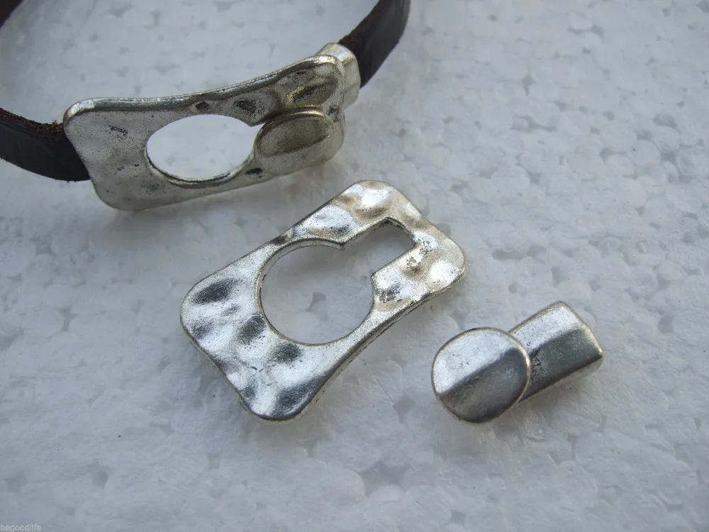 Buy 5 Sets Antique Silver Hook Clasp 10x2mm, 8x3mm for