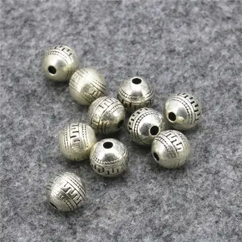 

Jewelry Findings 10PCS Lucky DIY Finding Loose Copper Round Beads Ball Carved Flowers Accessory Jewelry Making Metal Crafts 9mm