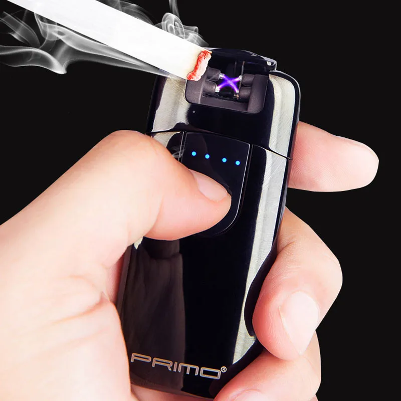 

LED Screen Dual Arc USB Lighter Rechargeable Electronic Lighter Cigarette Accessory Plasma Induction Palse Pulse Thunder Lighter