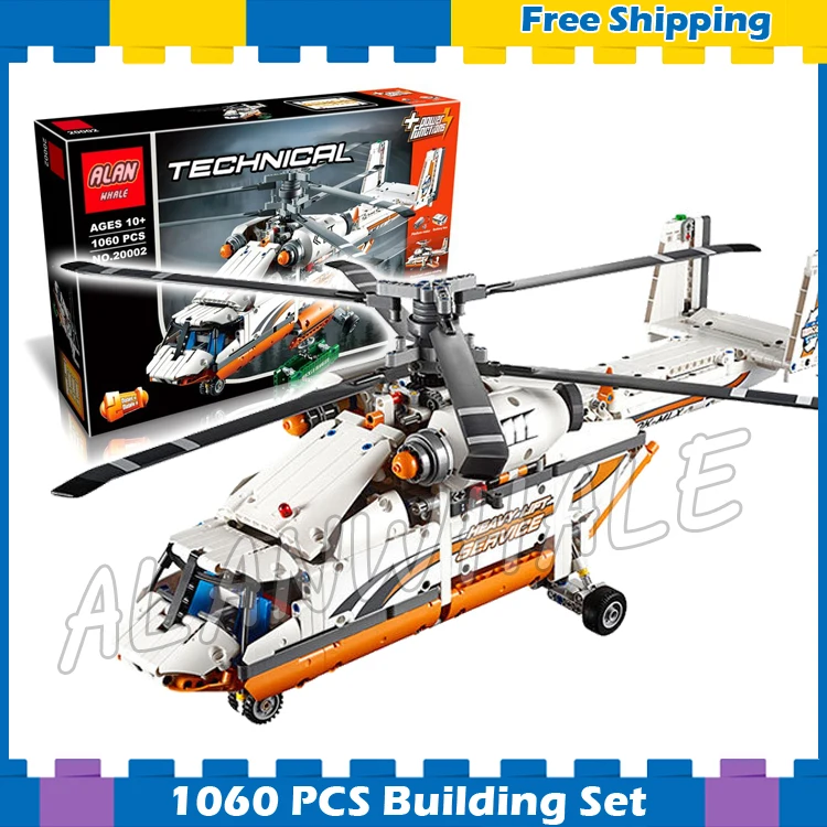 

1060pcs 2in1 Techinic Motorized Heavy Lift Helicopter Tandem Rotor 20002 Model Building Blocks Gifts sets Compatible With