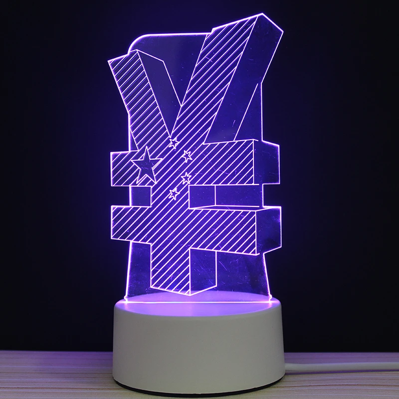 

CNY JNY Moeny LED 3D Currency-Sign NightLight Acrylic Night Lamp Light With Touch And Remote Lamps Lights Kids Decoration GiC