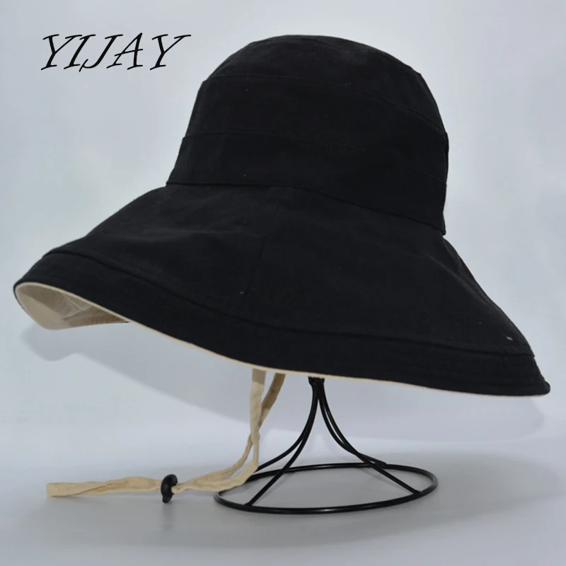 

YIJAY 2018 fashion all-match women hats double-sided casual korean sunscteen foldable japanese style hats sun hat women