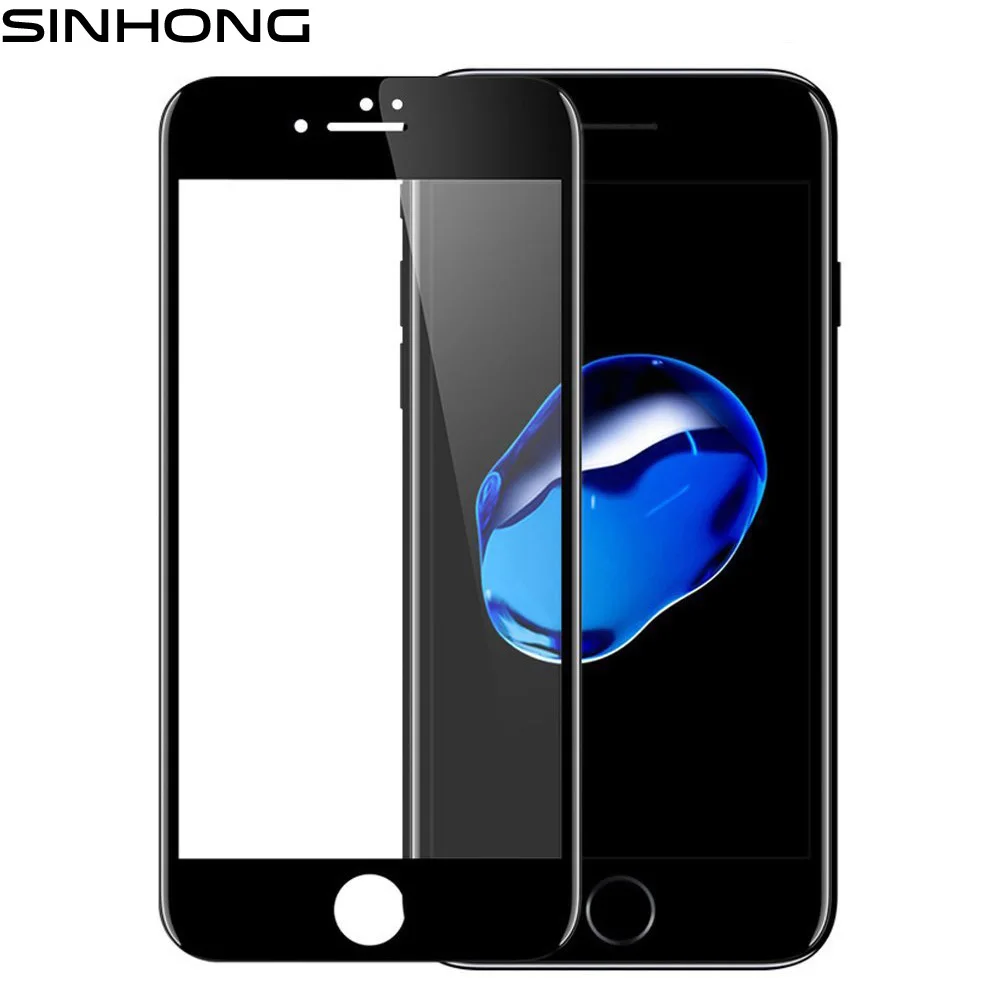 Goedkoop 3D Gebogen Volledige Dekking Gehard Glas Cover Voor iPhone 7 8 Plus iPhone7 Glas Screen Protector Koolstofvezel Zachte HUISDIER Rand 9 H