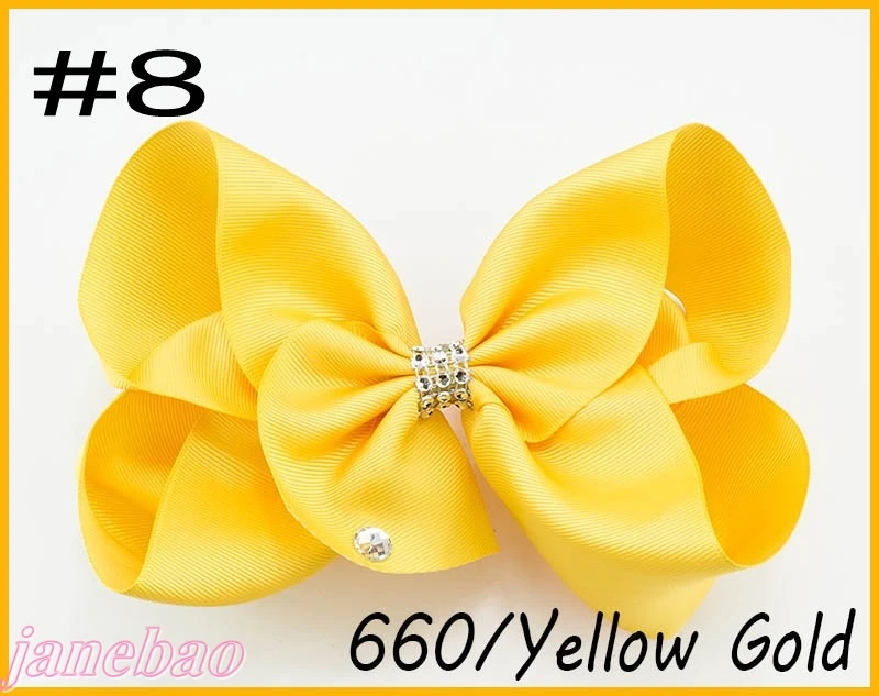 

free shipping 50pcs 8''rhonestone hair bows big Signature Hair Bow Dance Cheerleader Pageant Bows