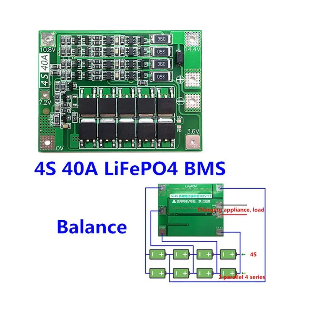 BMS 4S 40A плата защиты литиевой батареи с балансом улучшенная версия 18650 зарядное устройство литиевой батареи PCB BMS Защитная плата