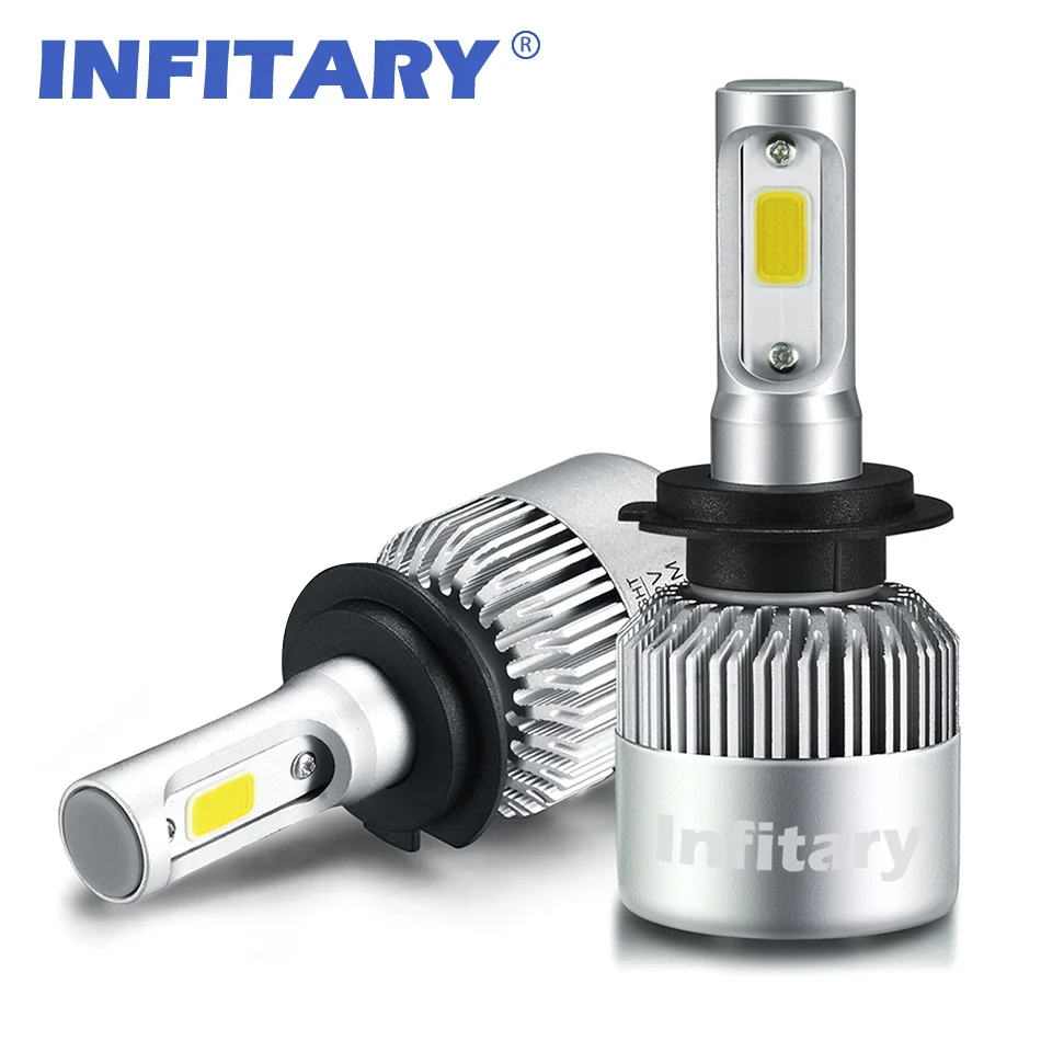 2 Pcs 12V 24V Car Headlight H4 LED H7 H1 H3 H11 H13 HB2 HB4 HB5 9004 9005 9006 9007 72W 8000LM Auto Headlamp 6500K Light Bulb