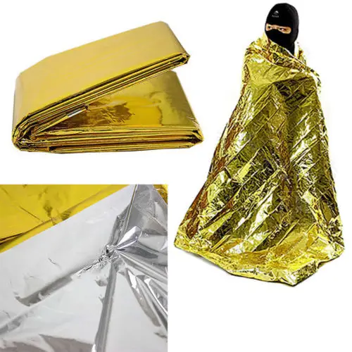 Waterproof Outdoor Solar Blanket Survival Insulating Mylar Thermal Heat Gold Sliver First Aid Insulation | Дом и сад