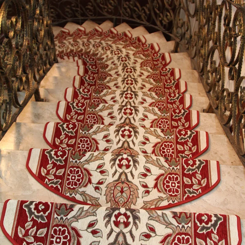 Steps Rug Roselawnlutheran Keyama New European Style Jacquard Acrylic Fl Non Slip Carpet Stair Treads Mats Home Staircase