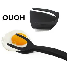 Agarre y Giro de Huevo Espátula de Nylon Del Tirón 2EN1 Perfecta Panqueque Rench Tostadas Tortilla Que Hace la Facilidad de Cocina del Hotel Casa Cocina Espátula herramienta