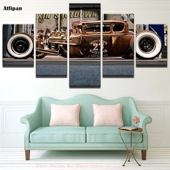 

Atfipan Modern Home HD Prints Fashion Wall Art Poster Frame 5 Pieces Pictures Old Vintage Car Boys Room Decor Painting On Canvas