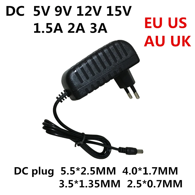 DC 5 в 9 в 12 В 15 в 1.5A 2A 3A Универсальный адаптеры питания AC 100-240 В переходник адаптер зарядное устройство питание ЕС США AU Великобритания Plug