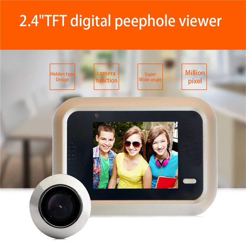 

DANMINI 2.4" LCD Color Screen Digital Doorbell 160 Degree Peephole Viewer Door Eye Camera Record Mini Outdoor Color Camera