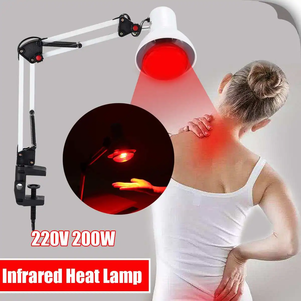  100W 220V Infrared Heat Lamp Night Lights Heating Therapy Light Therapeutic Pain Relief Health Bulb - 33018771275