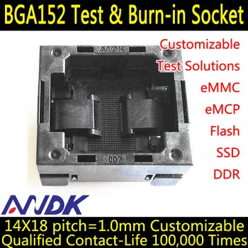 

BGA152 IC Burn in Socket,14x18_1.0mm BGA152 test Socket,Flash Programming and Burn In Test,open top