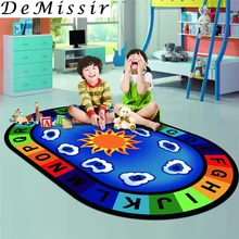 DeMissir Овальный Синий Письмо печати большой ковер для детей Гостиная Играть Игрушка Crawl Pad коврики Tapete alfombra коврик для гостиной tapetes