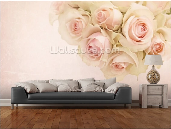 Personalizado Papel De Parede Floral Branco Romântico Subiram 3d