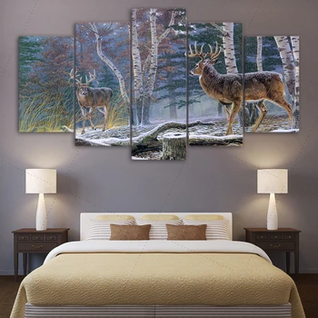 

Artryst HD Printed Jungle two antelope Painting Canvas Print room decor print poster picture canvas Free shipping/AR361