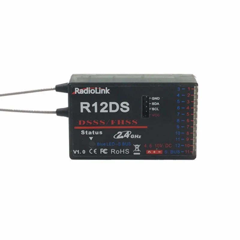 Радиоприемник AT10 II 2,4 Ghz 12CH RC передатчик с R12DS приемником PRM-01 возвратный модуль напряжения батарея для радиоуправляемого квадрокоптера