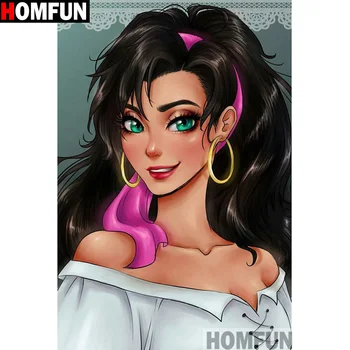 

HOMFUN Full Square/Round Drill 5D DIY Diamond Painting "Cartoon beauty" Embroidery Cross Stitch 5D Home Decor Gift A12937