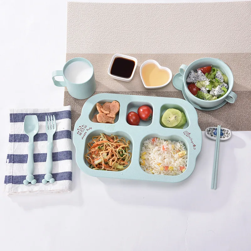 7 Pcs/Set Baby Dishes Bamboo Fiber Children's Tableware Toddler Feeding Dinnerware Set Kids Training Bowl Plate Cup Fork Spoon 7 Pcs/Set Baby Dishes Bamboo Fiber Children's Tableware Toddler Feeding Dinnerware Set Kids Training Bowl Plate Cup Fork Spoon