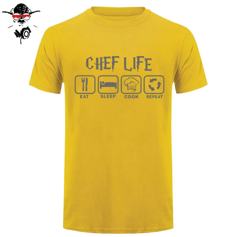 Забавные классные футболки для повара для сна мужские летние стильные футболки с короткими рукавами из хлопка, футболки для шеф-повара, топы Camisetas - Цвет: 15