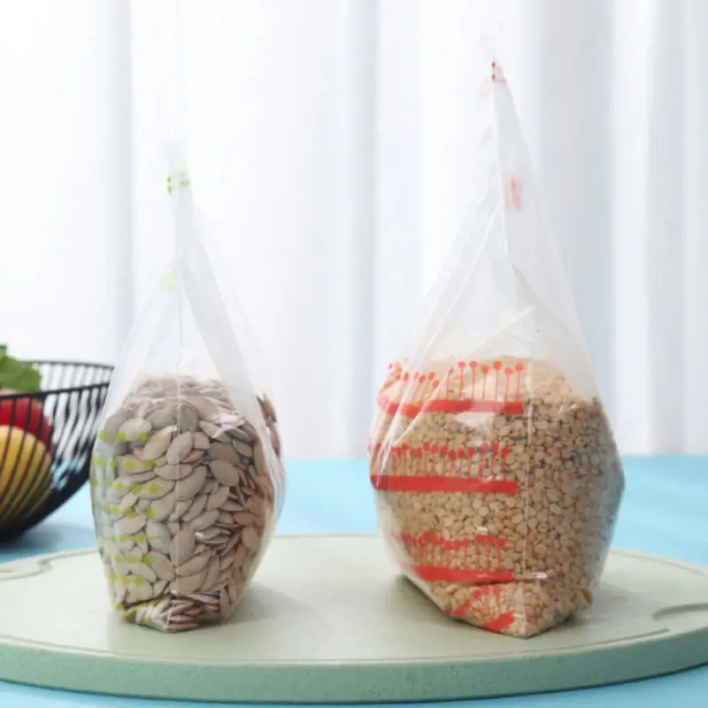 

Fresh Keeping Plastic Storage Bag For Vegetable Fruit Storage Double Zipper Pack Freezing Preservation Kitchen Tools