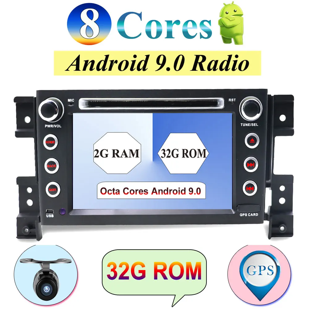 

32G ROM Octa Core For Suzuki Grand Vitara Android 9.0 Wifi Car Radio 2005 2006 2007 2008 2009 2010 2011 2012 2013