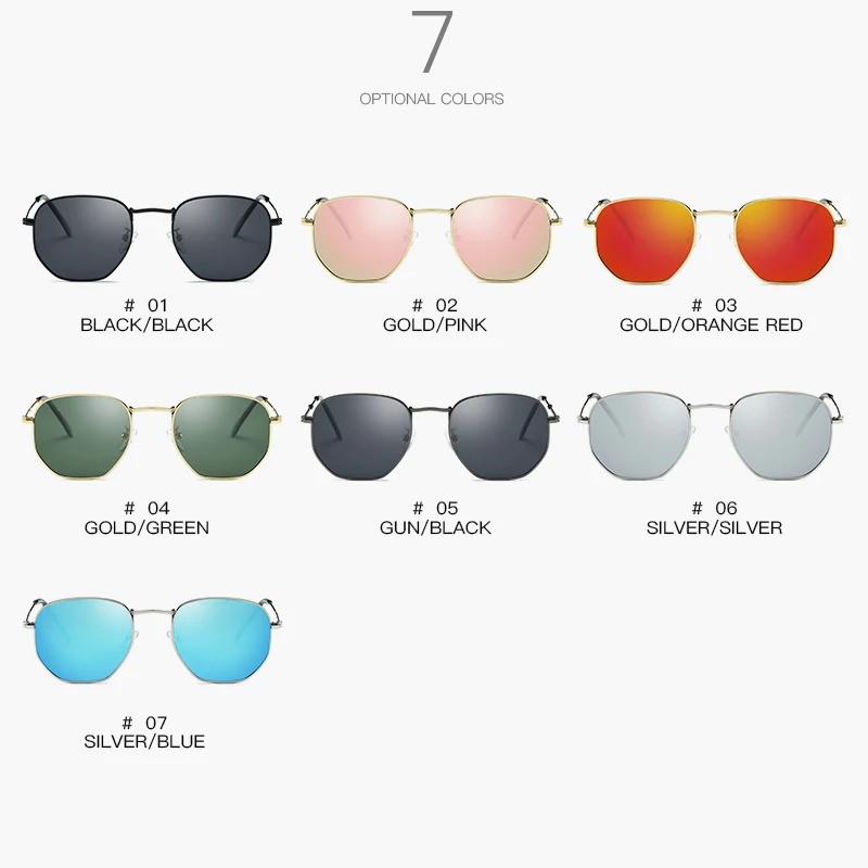 VCKA классические светоотражающие солнцезащитные очки для женщин, шестигранные ретро поляризованные солнцезащитные очки HD UV400Eyewear Oculos Gafas De Sol Shades