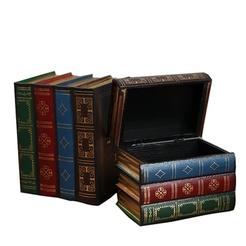 

Europe Retro Wooden Storage Box Fake Book Prop Shooting Props Bar Simulation Book Decoration Figurines Classic Jewelry Book Box