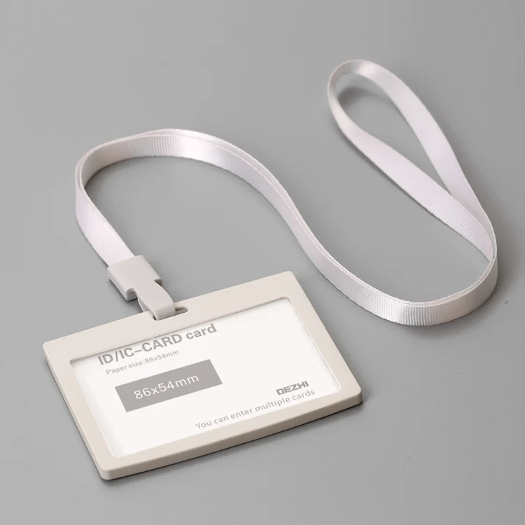 86x54 мм ID держатель для карт горизонтальный/вертикальный с оригинальным шнурком, для студентов/бизнеса/персонала, цена - Цвет: H White Set