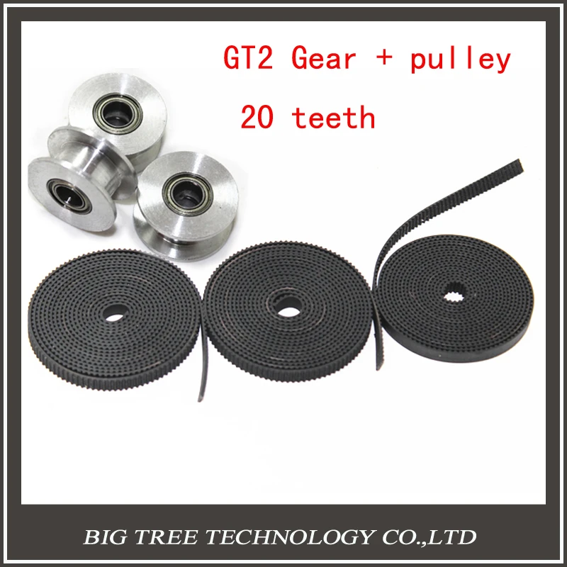 

GT2 Pulley & Timing Belt Kits  GT2 Idle Pulley 20Teeth Bore 3MM without wheel with GT2 belt Width 6MM Perlin for free shipping