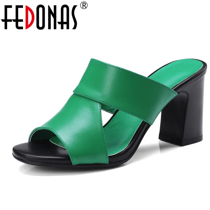 

FEDONAS Women High Heeled Genuine Leather Shoes Woman Leisure Lady Casual Sandals Peep-Toe Outdoor Chaussures Female Sandals