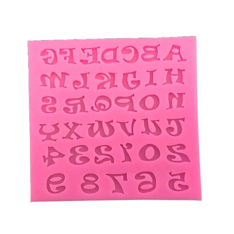 

3D leeters numbers Alphanumeric Symbols Silicone Chocolate Mold Silicone Kitchen Cake Bakeware Cake Flip Sugar Tools