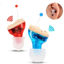 2018 Hot Sale New Design Red & Blue Invisible Mini Ear Hearing Aid For the Elderly Gift