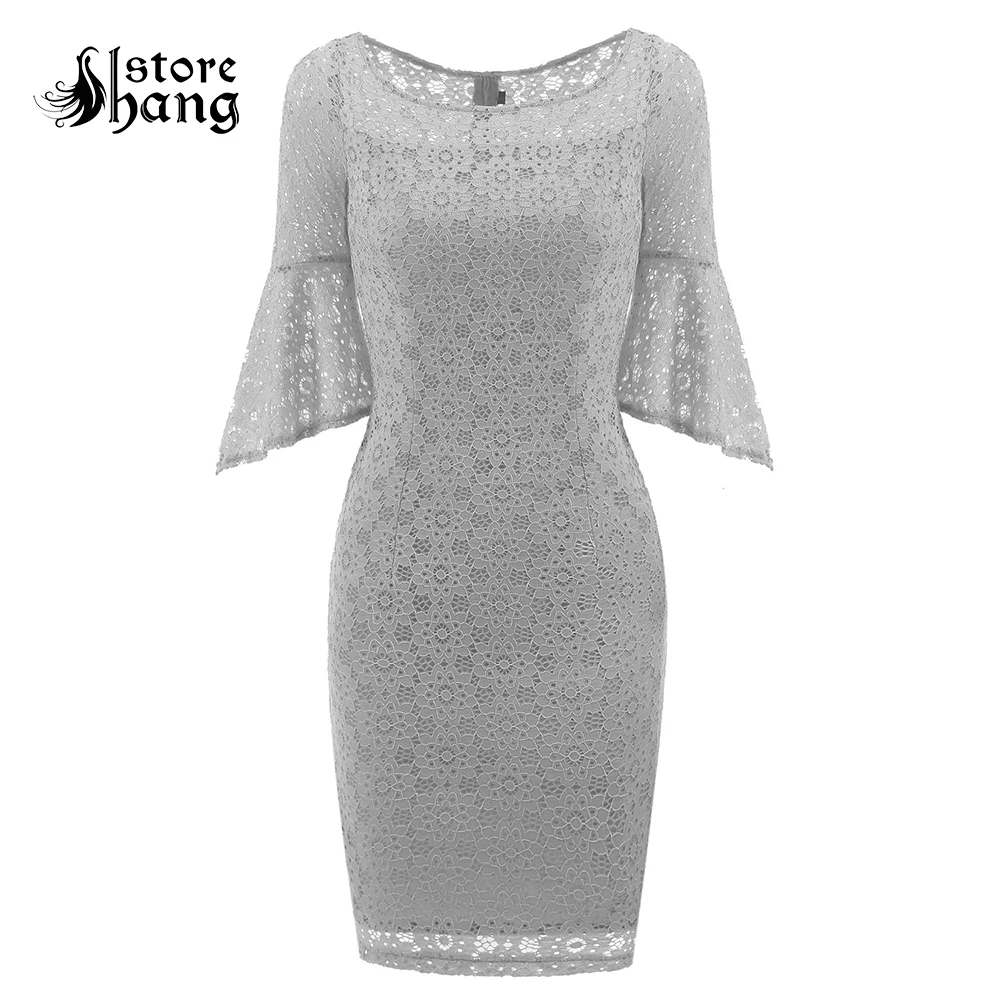 Платье С Кружевными Расклешенными Рукавами Купить