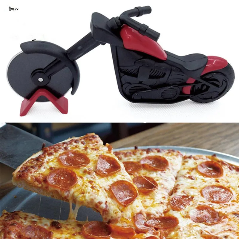 

BXLYY Hot 1Pc Motorcycle Stainless Steel Pizza Knife Pizza Wheel Cutte Home Decoration Accessories Pizza Knife Baking Tools.7z