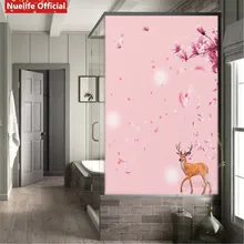 Пользовательский Рождественский олень Электростатическая пленка «замороженное стекло» ванная комната гостиная спальня детская комната стеклянный оконная дверь пленка