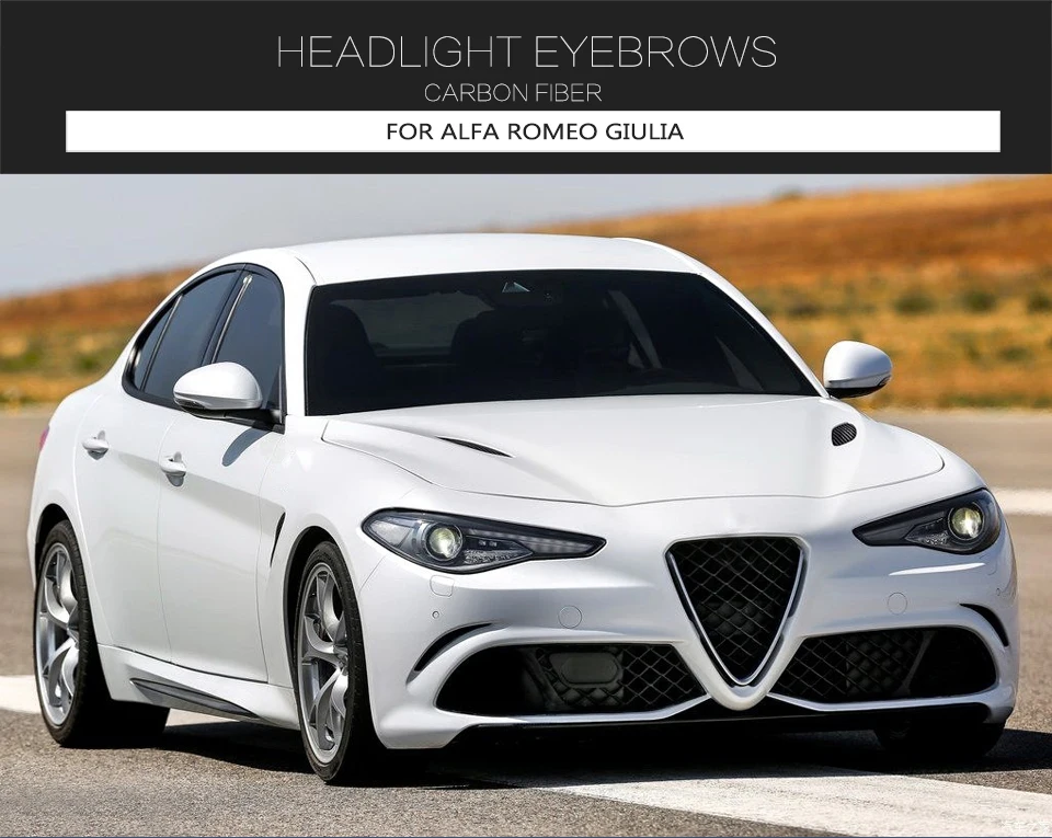 Сухой углеродного волокна сухой FRP фар Брови для Alfa Romeo Giulia Quadrifoglio базы Quadrifoglio Верде TI Седан 4 двери