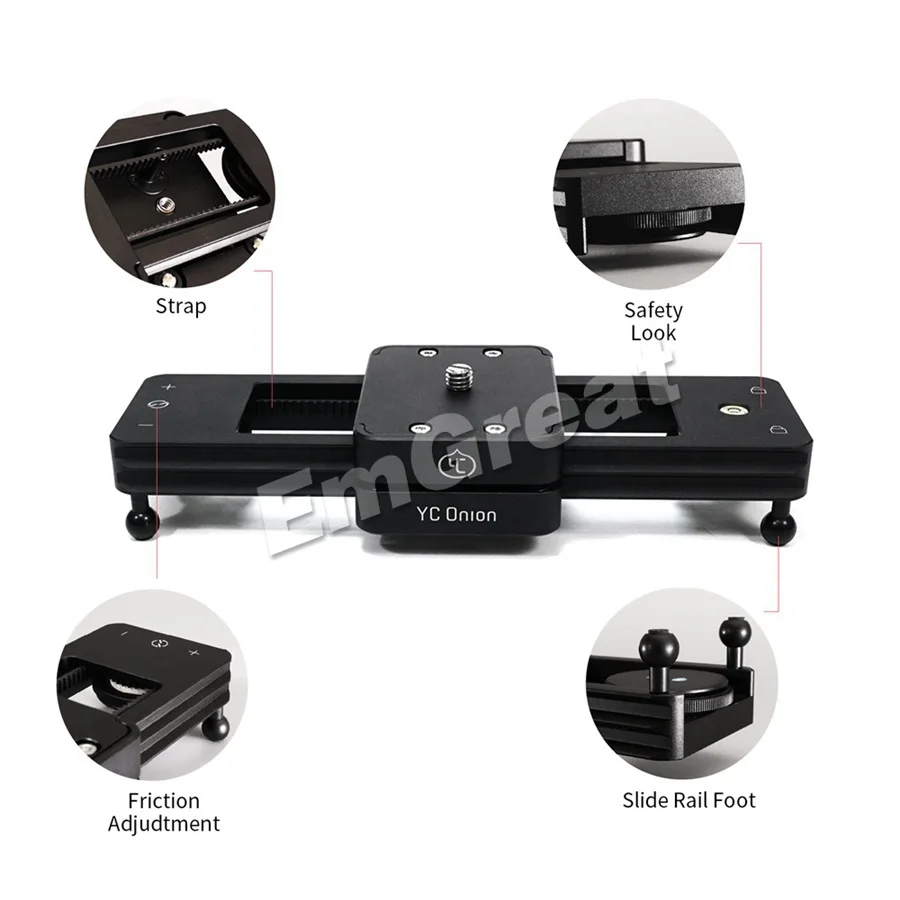 YC лук шоколад камера слайдер алюминиевый сплав легкий портативный универсальный варианты крепления для DSLR и беззеркальной камеры