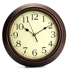 12-дюймовый Круглый классические ретро не тикают Кварц декоративный настенные часы
